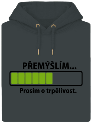 Přemýšlím unisex mikina premium Charcoal