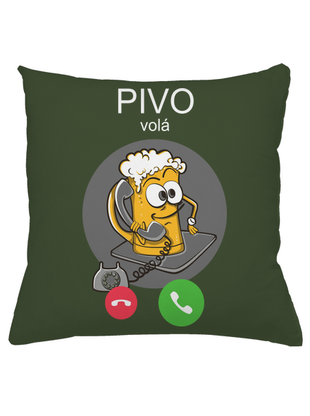 Pivo volá polštář Olive Green