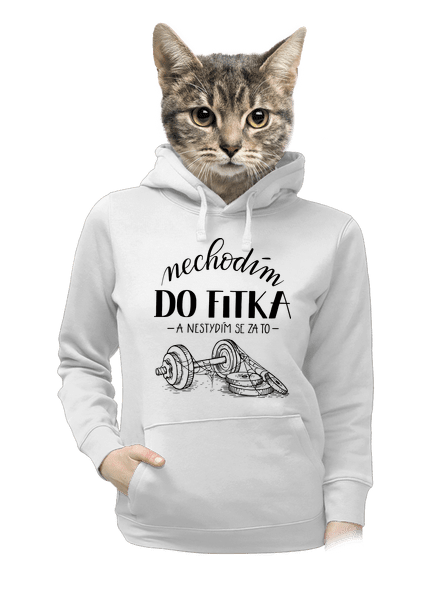 B12: Nechodim do fitka dámská mikina klokanka White