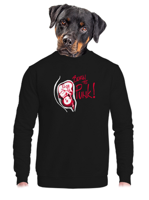 Born to punk unisex mikina bez kapuce Black