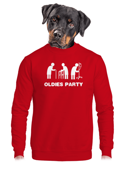 Oldies party unisex mikina bez kapuce Red