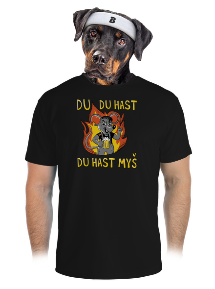Du hast myš pánské sportovní tričko Black