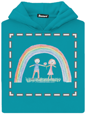 Dětské kresby - nahraj vlastní dětská mikina klokanka Hawaiian Blue