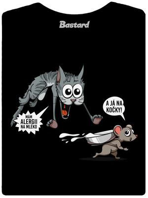 Alergická kočka a myš dámské tričko premium Black