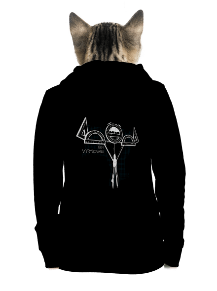 Vyrýsovanej dámská mikina na zip Black