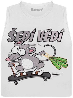 Šedí vědí - myšák dámské tílko volné White