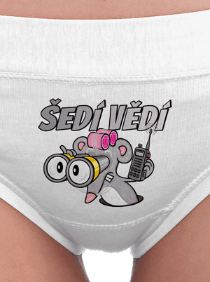 Šedí vědí - myš dámské kalhotky White