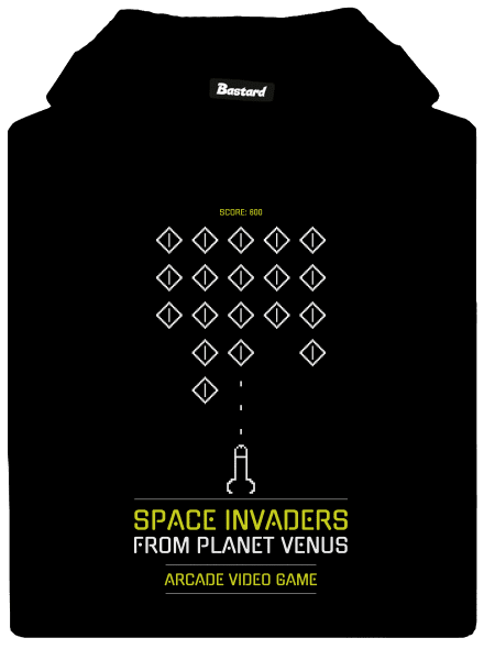 Space Invaders pánská mikina klokanka Black