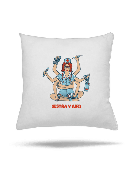 Sestra v akci polštář White