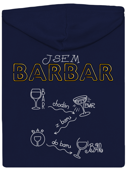 Barbar pánská mikina na zip Navy