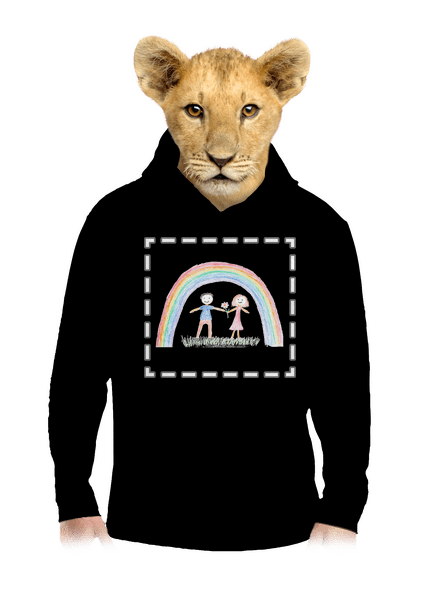 Dětské kresby - nahraj vlastní dětská mikina klokanka Black