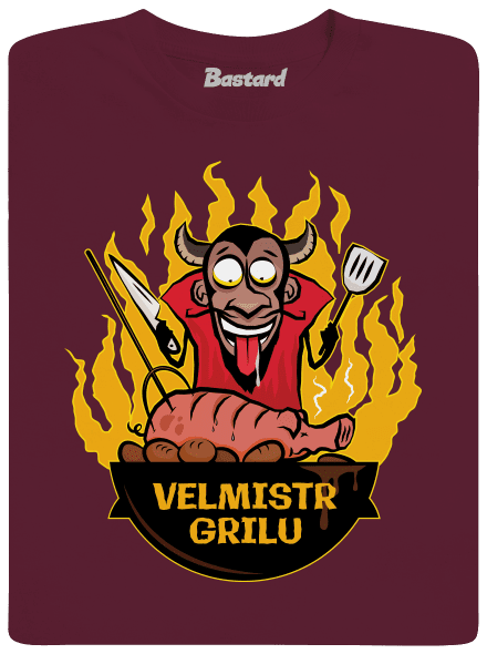 Velmistr grilu dětské tričko Burgundy