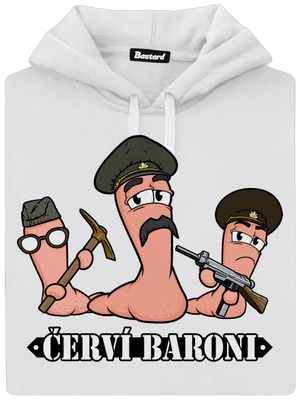 Červí baroni dámská mikina klokanka White