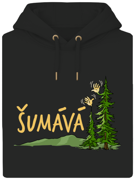 Šumává unisex mikina premium Dark Black