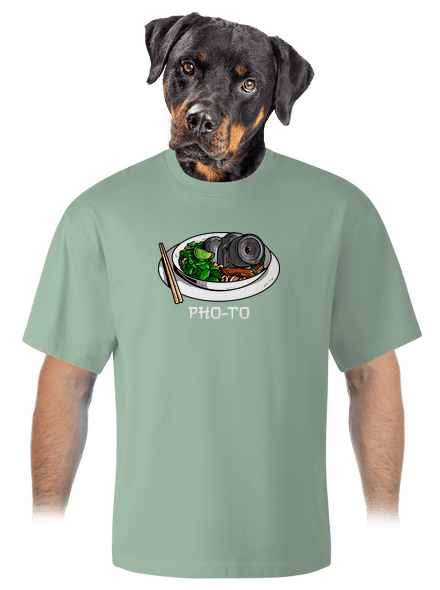 Pho-to unisex tričko oversized Sage