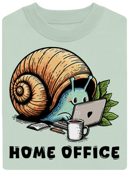 Šnekův home office unisex mikina bez kapuce Blush Mint