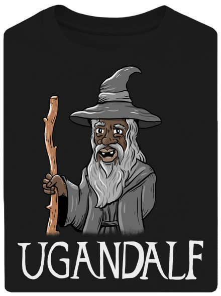 Ugandalf unisex tričko oversized Black