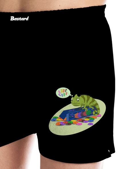 Zmatený chameleon pánské trenky Black