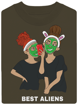 Best aliens unisex mikina bez kapuce Urban Khaki