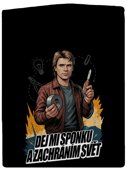 B19: MacGyver pánská mikina na zip Black