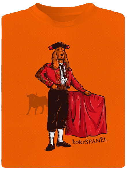 Kokršpaněl dětské sportovní tričko Neon Orange