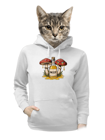 Houby s octem dámská mikina klokanka White
