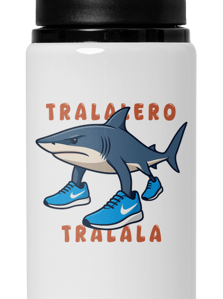 Tralalero Tralala – Italian Brainrot lahev na vodu White