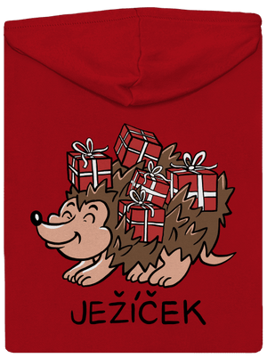 Ježíček pánská mikina na zip Red