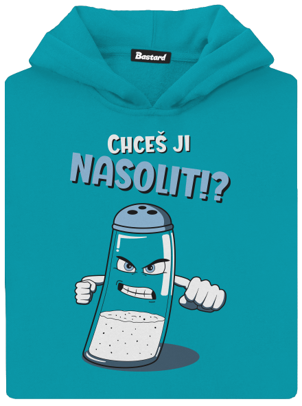 Chceš ji nasolit!? dětská mikina klokanka Hawaiian Blue