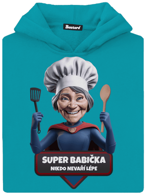 Super babička dětská mikina klokanka Hawaiian Blue