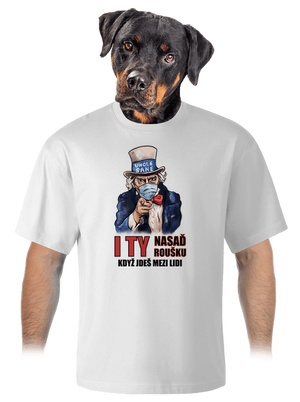 Nasaď roušku unisex tričko oversized White