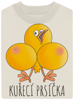 Kuřecí prsíčka unisex mikina bez kapuce Off White