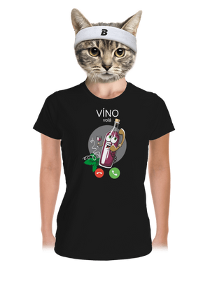 Červené víno volá dámské sportovní tričko Black