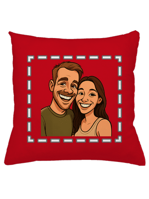 Karikatura z vlastní fotky polštář Red