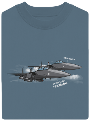 Stíhačka nestíhá unisex mikina bez kapuce Nordic Blue