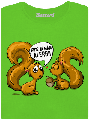 Alergická veverka dámské tričko Apple Green