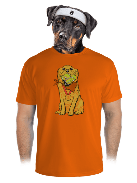 Zlatý retrívr pánské sportovní tričko Neon Orange