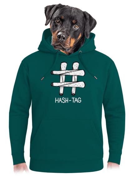 Hash tag unisex mikina premium Emerald Green