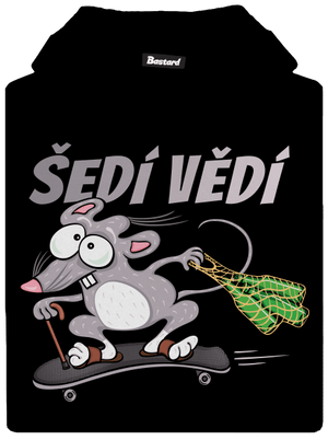 Šedí vědí - myšák dětská mikina klokanka Black