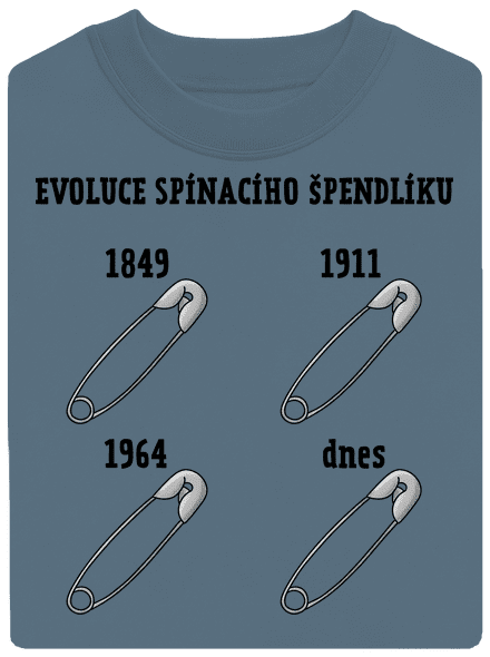 Evoluce spínacího špendlíku unisex mikina bez kapuce Nordic Blue