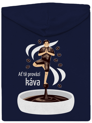 Káva provází pánská mikina na zip Navy