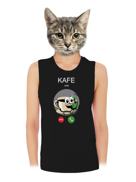 Kafe volá dámské tílko volné Black