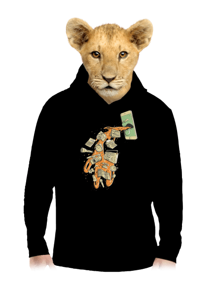 Digitální kocovina dětská mikina klokanka Black