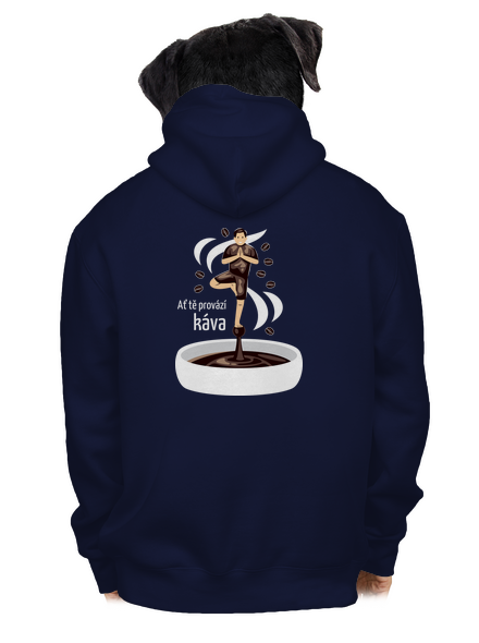 Káva provází pánská mikina na zip Navy