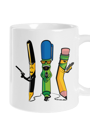 Psací gang klasický hrnek White