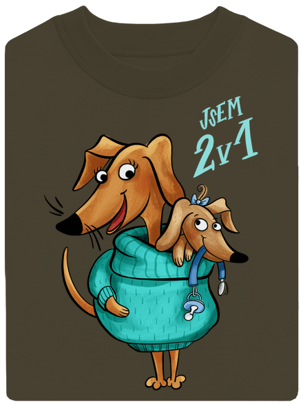 Jsem dva v jednom unisex mikina bez kapuce Urban Khaki
