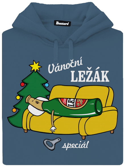 Vánoční ležák dámská mikina klokanka Denim