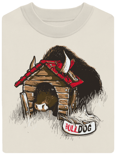 Bulldog unisex mikina bez kapuce Off White