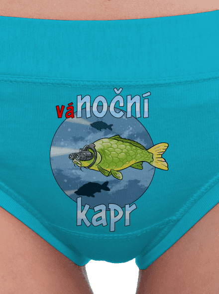 Vánoční kapr dámské kalhotky Turquoise