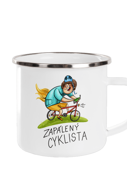 Zapálený cyklista plecháček White